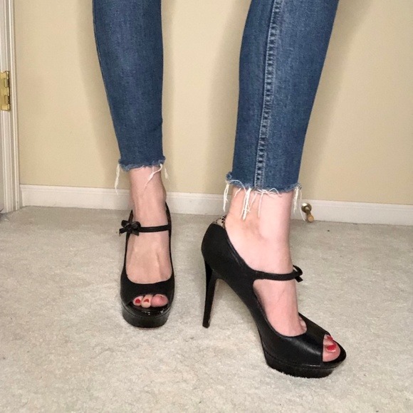 Sam Edelman Platform Peep Toe Bow Strap heels - Picture 2 of 6